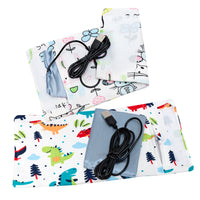 Usb Charging Baby Bottle Warming Cover Set of 2 - Dino & Cars - Rainbow & Cars - Unisex