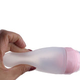 90ML Silicone Baby Squeeze Feeding Bottle with spoon and Lid - Set of 2