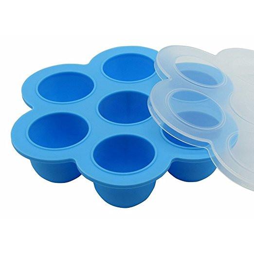 Reusable pop-out Silicone Baby Food Freezer Tray container with Lid