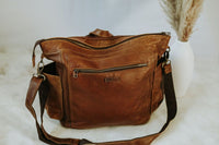 FUNKYMAMA Leather Backpack Nappy Bag (Available in Chocolate and Tan)