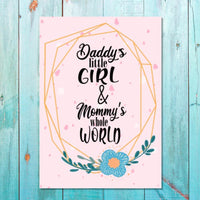 Girls - Set of 1 - Daddy's little girl, Moms whole world Canvas & More 