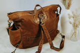 FUNKYMAMA Leather Backpack Nappy Bag (Available in Chocolate and Tan)