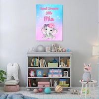 Girls: Set of 1 - Sweet Dreams Elephant Girl Canvas & More 