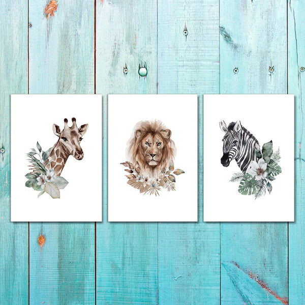 Unisex: Set of 3 - Wild Animal prints (2)