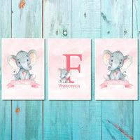 Set of 3 Girls Pink Baby Ellie Canvas & More 