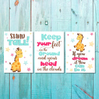 Unisex: Set of 3 - Keep your feet on the ground and your head in the clouds Canvas & More 